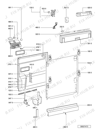 Взрыв-схема посудомоечной машины Bauknecht WP 79/2 LD - Схема узла