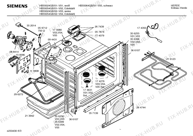 Схема №4 HB55054GB с изображением Инструкция по эксплуатации для плиты (духовки) Siemens 00526768