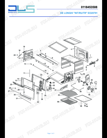 Схема №1 EO 20311 с изображением Фиксатор для духового шкафа DELONGHI GL1107