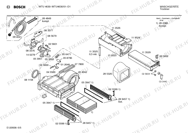 Схема №1 WTL4613GB с изображением Инструкция по эксплуатации для сушилки Bosch 00516659