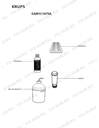 Взрыв-схема кофеварки (кофемашины) Krups EA891C10/70A - Схема узла CP005808.0P5