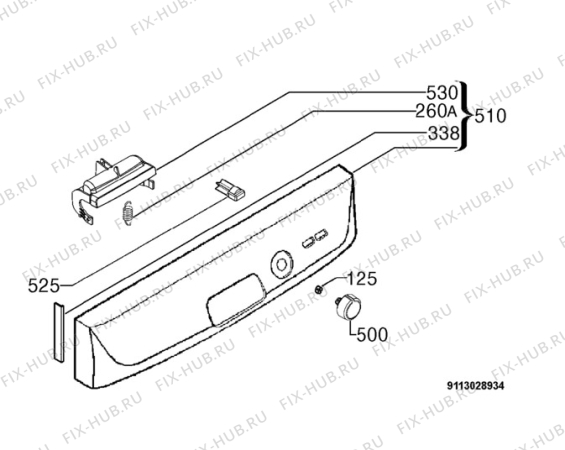 Взрыв-схема посудомоечной машины Electrolux ESF63029 - Схема узла Command panel 037