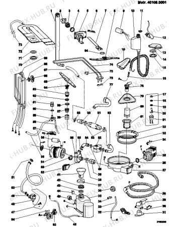 Схема №1 DI63AB (F025537) с изображением Кабель для электропосудомоечной машины Indesit C00090661