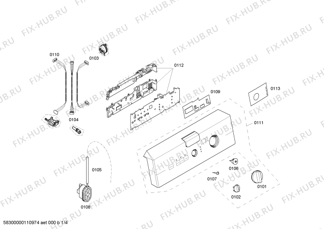 Схема №4 WOP2401FF WOP2401 с изображением Панель для стиралки Bosch 00440785