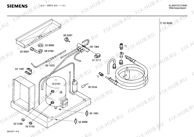 Схема №2 2WP2241 с изображением Терморегулятор для стиралки Bosch 00055887