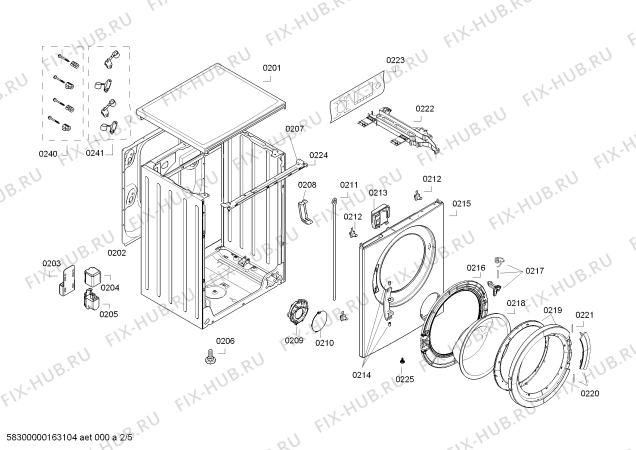 Взрыв-схема стиральной машины Bosch WLO20140OE Bosch Avantixx 6 SpeedPerfect - Схема узла 02