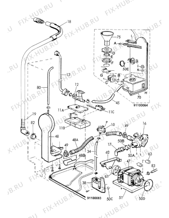 Взрыв-схема посудомоечной машины Zanussi DS11 - Схема узла Water equipment