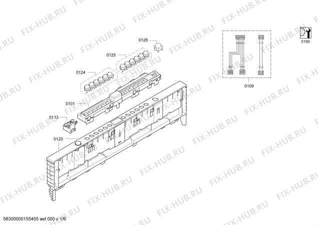 Схема №4 DWHD650GFP с изображением Модуль управления для посудомойки Bosch 00703370