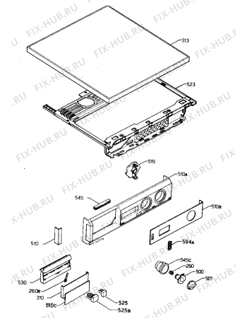 Взрыв-схема стиральной машины Zanussi ZS533 - Схема узла Control panel and lid