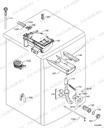 Взрыв-схема стиральной машины Zanussi ZWG6100A - Схема узла Hydraulic System 272