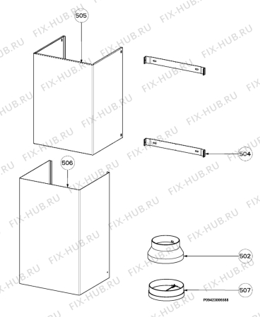 Взрыв-схема вытяжки Aeg Electrolux DD9995-B - Схема узла Section 4