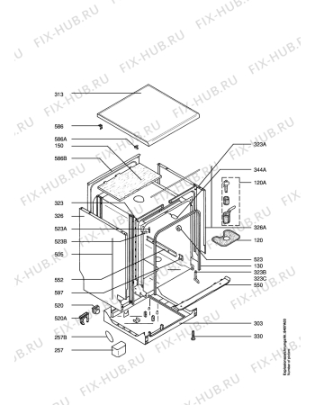 Взрыв-схема посудомоечной машины Arthur Martin ASF2688W - Схема узла Housing 001