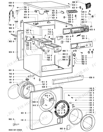 Схема №1 WAS 4340-D с изображением Декоративная панель для стиралки Whirlpool 481245212596