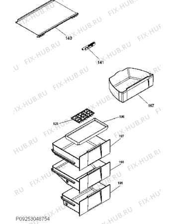 Взрыв-схема холодильника Electrolux EK30810LWE - Схема узла Internal parts