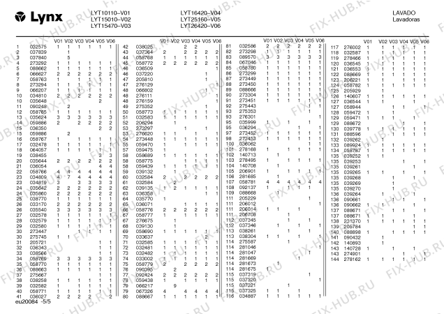 Взрыв-схема стиральной машины Lynx LYT26420 - Схема узла 05