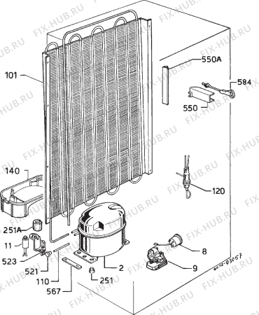 Взрыв-схема холодильника Matura 007.295 9 - Схема узла Cooling system 017