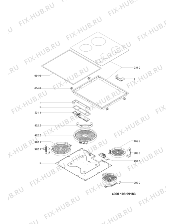 Схема №1 PCTAK6042IN (F103865) с изображением Поверхность для плиты (духовки) Indesit C00522982