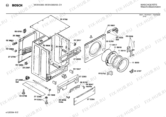 Схема №5 WUK4300 с изображением Панель управления для стиралки Bosch 00272625