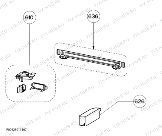 Взрыв-схема вытяжки Progress PDG9142E - Схема узла Accessories