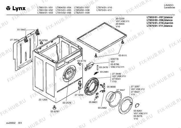 Схема №8 LT875 с изображением Кнопка для стиралки Bosch 00067356