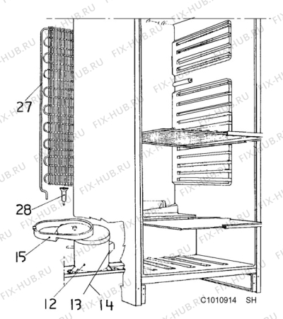 Взрыв-схема холодильника Zanussi ZFC284D - Схема узла C10 Cold, users manual