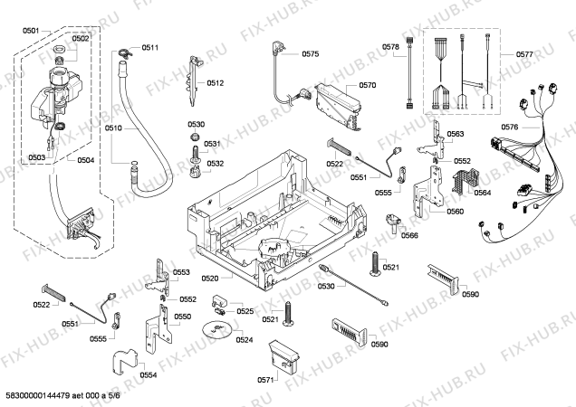 Взрыв-схема посудомоечной машины Bosch SBV69T20EU - Схема узла 05