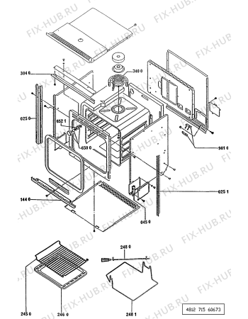 Схема №2 AKG 684 AV с изображением Держатель для плиты (духовки) Whirlpool 481945349489