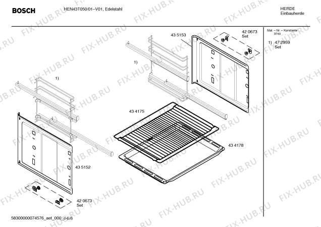 Взрыв-схема плиты (духовки) Bosch HEN43T050 - Схема узла 06