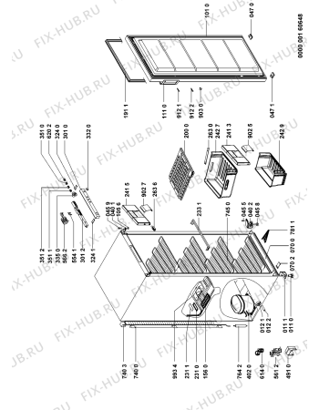 Схема №1 AFG 7010 с изображением Дверца для холодильника Whirlpool 481241610117