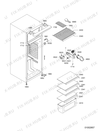 Схема №2 ARC 2224 с изображением Декоративная панель для холодильной камеры Whirlpool 480131100435