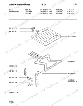 Взрыв-схема плиты (духовки) Aeg 7320B-B - Схема узла Section3