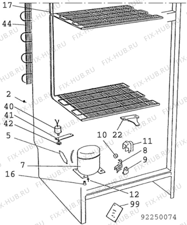 Взрыв-схема холодильника Rosenlew RPP330EKO - Схема узла C10 Cold, users manual