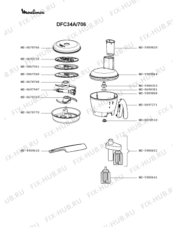 Схема №1 DFC311BM/706 с изображением Модуль (плата) управления для кухонного измельчителя Moulinex MS-5909878