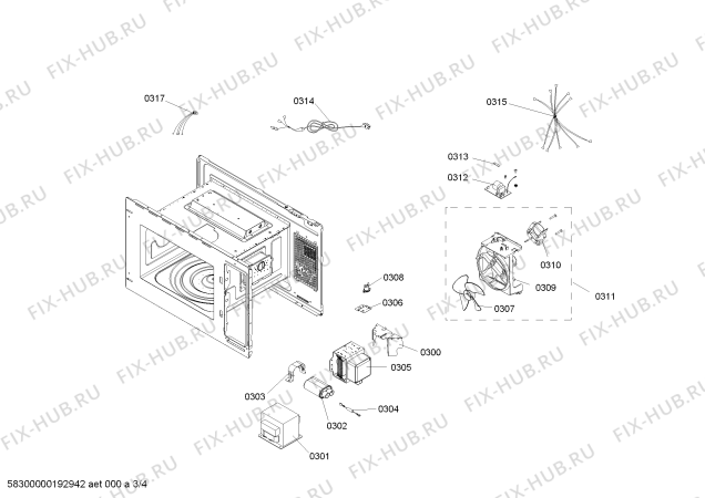 Схема №2 HMT82G654 с изображением Кабель для свч печи Siemens 12003273