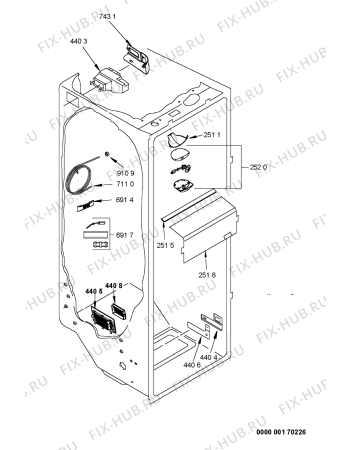 Взрыв-схема холодильника Whirlpool S25C RWW2 DF - Схема узла