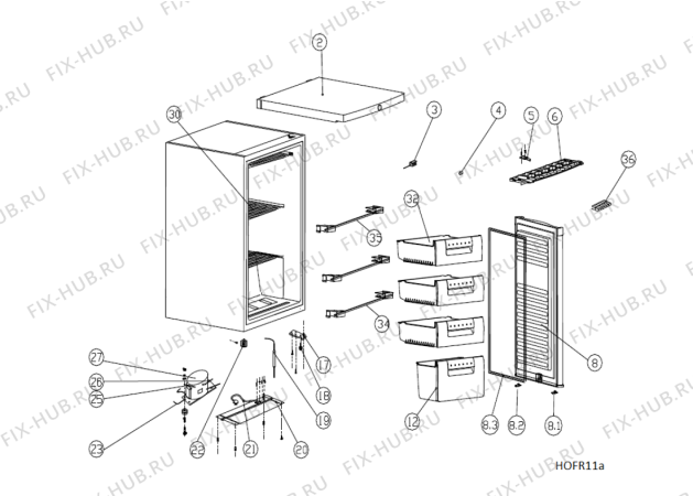 Схема №1 GK 1883 A2+ с изображением Микрокомпрессор для холодильника Whirlpool 488000535418