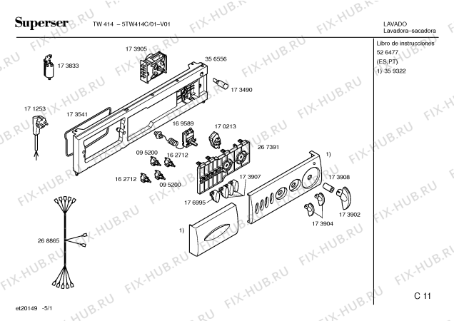 Схема №2 5TW414C TW414 с изображением Инструкция по эксплуатации для стиральной машины Bosch 00526477