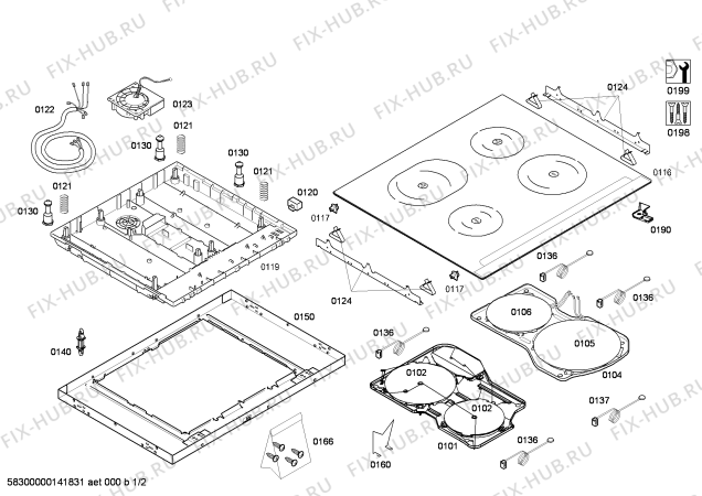 Схема №2 PID685N24E BO.3I.60.PZ.32T.FS.Piezo с изображением Крышка для электропечи Bosch 00615641