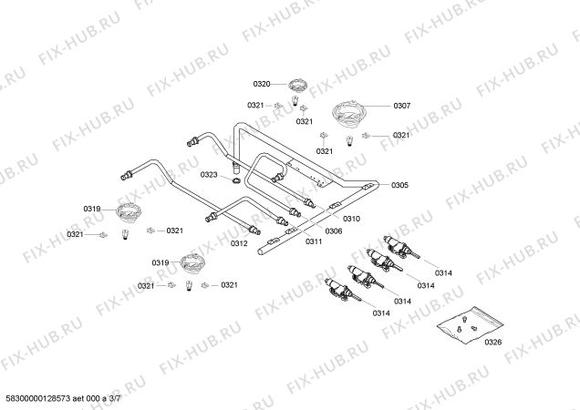 Схема №6 4CGX340N с изображением Планка для электропечи Bosch 00441877