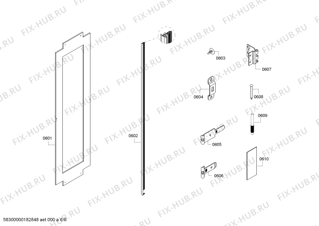 Схема №3 T24IF800SP с изображением Дверь для холодильника Bosch 00711023