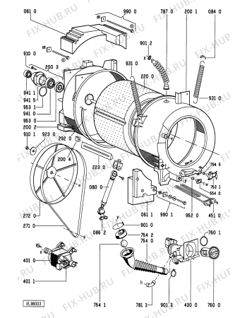Взрыв-схема стиральной машины Whirlpool AWM 223 - Схема узла