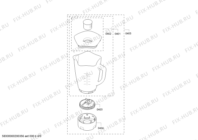 Взрыв-схема кухонного комбайна Bosch MUM9B34S27, OptiMUM - Схема узла 04