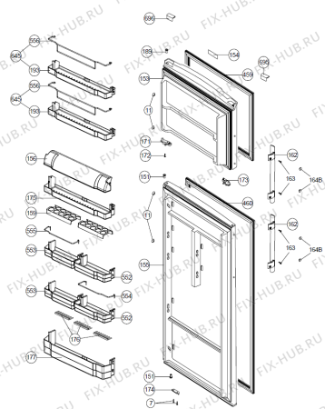 Схема №1 NRF7181AW (380208, HZZS44764) с изображением Дверь для холодильника Gorenje 405272