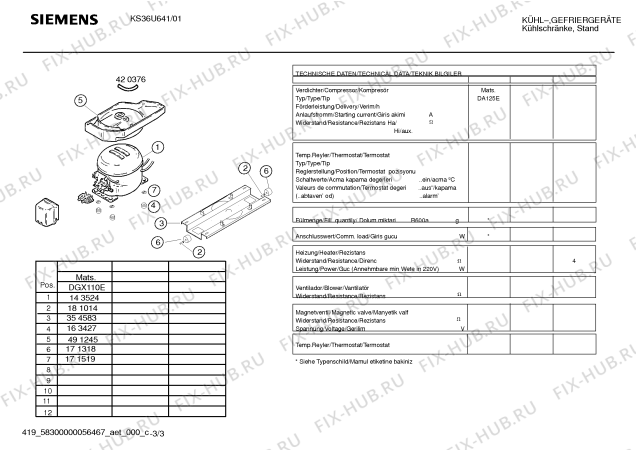 Взрыв-схема холодильника Siemens KS36U641 - Схема узла 03