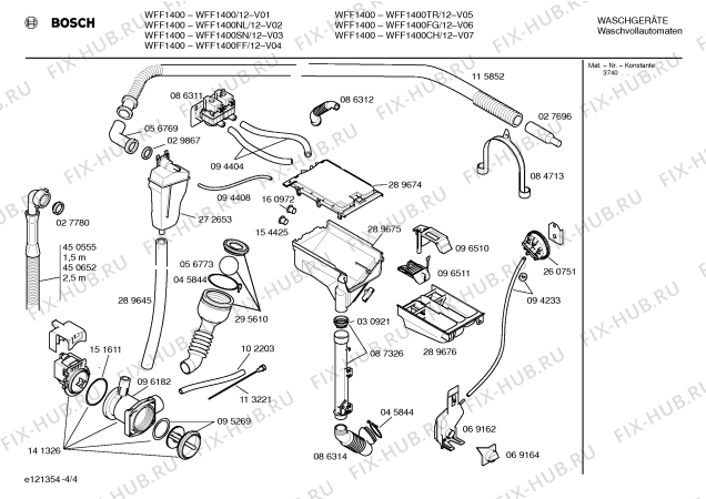Схема №3 WFF1400CH WFF1400 с изображением Вкладыш в панель для стиральной машины Bosch 00264451