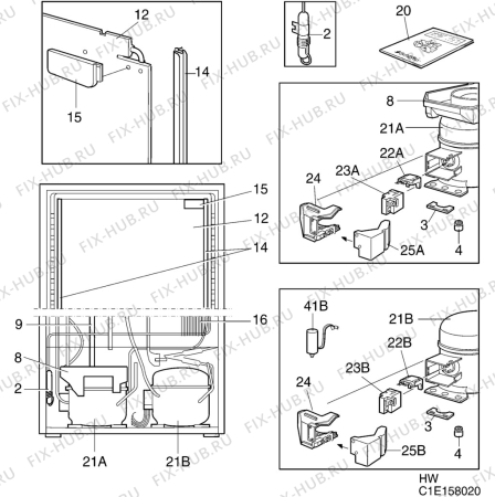 Взрыв-схема холодильника Electrolux ER8392B - Схема узла C10 Cold, users manual