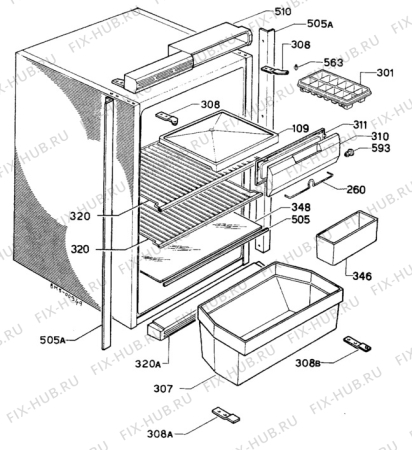 Взрыв-схема холодильника Unknown RW547 - Схема узла C10 Cabinet/Interior
