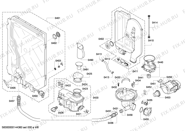 Взрыв-схема посудомоечной машины Siemens SX56M532EU - Схема узла 04