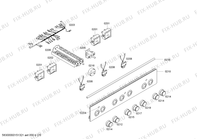 Схема №2 HCE633150R с изображением Ручка конфорки для электропечи Bosch 00621640