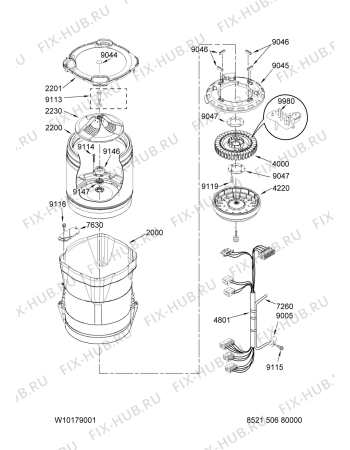 Схема №1 MTW6700TQ1 с изображением Электропомпа для стиралки Whirlpool 480110100583